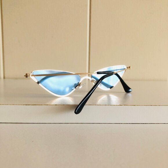 Slim Chrome Cateye Sunglasses - Picture 9 of 10
